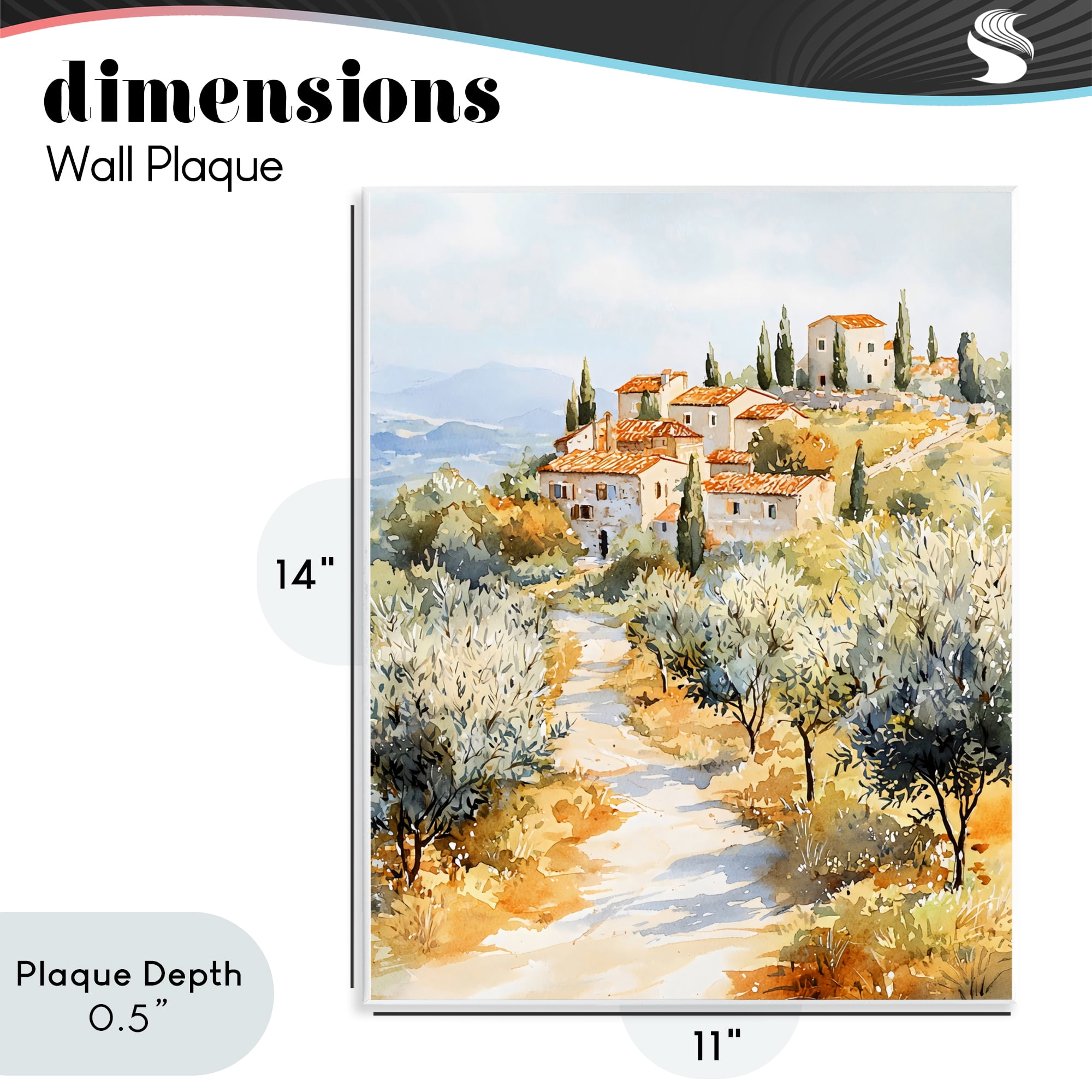 Stupell Industries Tuscan Hilltop Village View Wall Plaque Art, design by LSR Design Studio