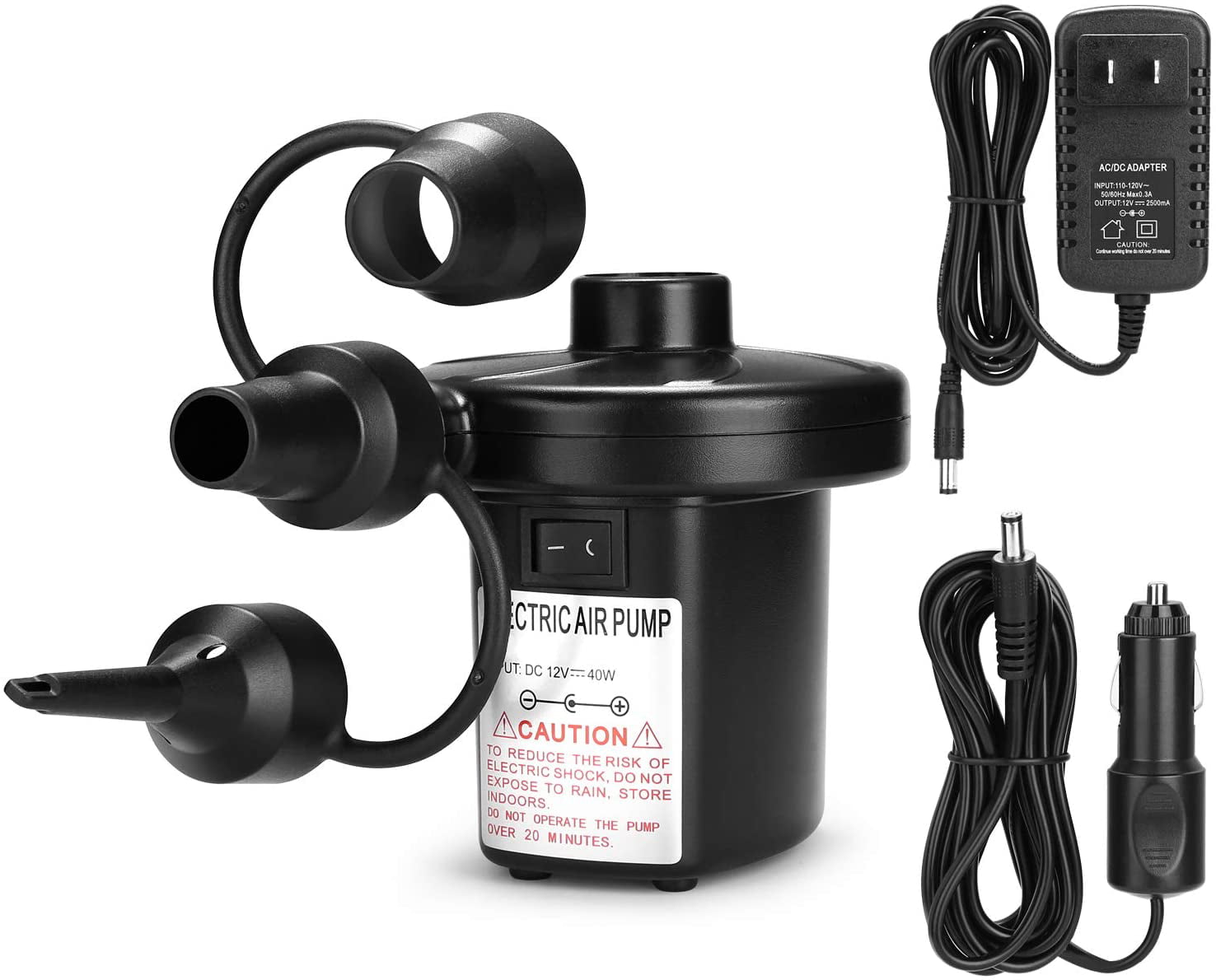 Electric Air Pump Cordless Portable D Battery Powered Quick-Fill Inflator Pumps 