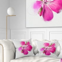 Designart Full Bloom Pink Flower Watercolor - Floral Throw Pillow - 18x18