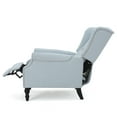 thumbnail image 6 of GDF Studio Elizabeth Contemporary Tufted Wingback Pushback Recliner, Light Sky and Dark Brown, 6 of 12