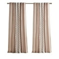 thumbnail image 3 of Cotton Single Panel Curtain with Rod Pocket, Tufted Chenille Stripe Geometric Printed Window Curtain with Cotton Lining for Living Room, Bedroom, Blush, 3 of 9
