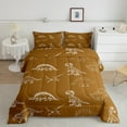 thumbnail image 2 of jejeloiu Dinosaur Dino Wildlife Queen Comforter Set,Jungle Animals Bedding Sets,Brown White Bedding Comforter Set For Boys Girl,Microfiber Bedroom Decor Reversible,3pcs, 2 of 8