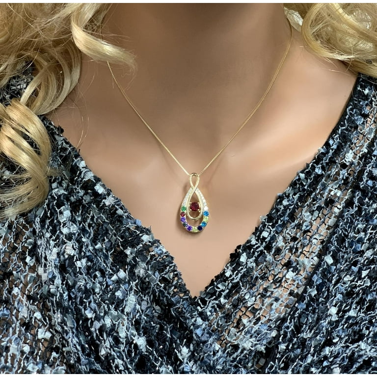Nana Yours Infinity 1-12 Birthstone Necklace Mother Child