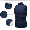 thumbnail image 4 of Ecqkame Men's Turtleneck Tank Tops Fashionable Slim Sleeveless Solid Color Shirts Casual Basic Sports Shirts Navy L, 4 of 9