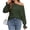 Army green, variant on Solid Color Long Sleeve Boat Neck Women Sweater Off Shoulder Batwing Pullover