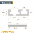 thumbnail image 4 of POWERTEC Aluminum Combo T-Track Miter Track for Woodworking | 32" Dual Track Rail, Aluminum Grey (71359), 4 of 7