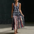 thumbnail image 4 of QUNYINEY Summer Sundresses for Women Sleeveless Independence Day Long Cotton Linen Tank Dress V-Neck Patriotic Beach Loose Fit Dresses, 4 of 8