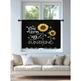 thumbnail image 4 of Sheer Curtains 54 Inch Length, Sunflowers Semi Sheer Curtains Light Filtering Window Treatment, Modern Bee You Are My Sunshine Black Privacy Voile Drapes for Living Room Bedroom 52x54 Inch, 4 of 7