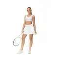 thumbnail image 5 of Pleated Tennis Skirt for Women with 4 Pockets Women's High Waisted Athletic Golf Skorts Skirts for Running Casual white L, 5 of 6