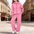 thumbnail image 7 of Angala 2 Piece Outfits For Girls Hooded Long Sleeve Sweatshirt With Wide Leg Pants Set Girls Autumn Daily Wear Clothes, 7 of 7