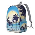 thumbnail image 5 of Tropical Paradise Backpack, Hawaii Palm Tree School Bag with Summer Beach Palm Trees Design, Vibrant Tropical Sunset, Minimalist Boho Style, 5 of 5