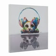 thumbnail image 3 of Yosemite Home Decor "Cat Beats" Wood Gallery Wrapped Wall Art in Multi-Color, 3 of 4