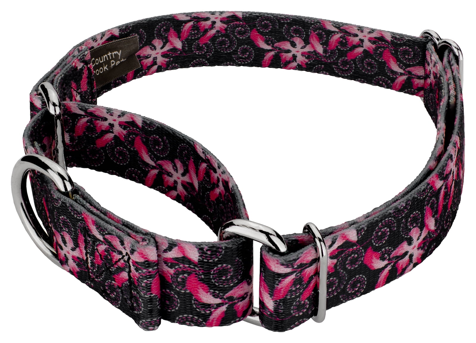 Country Brook Petz® Pink Honeysuckle Breeze Martingale Dog Collar and Leash, Large