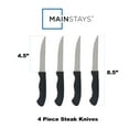 Mainstays 4Piece Steak Knife Set with Soft Grip & Black Handles