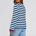 thumbnail image 4 of Besolor Women's Striped Shirts Casual Loose Long Sleeve Round Neck Pullover Tops Fall Trendy Blouses, 4 of 5