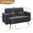 thumbnail image 2 of Yaheetech 46'' W Modern 2 Seater Sofa Couch with Solid Wood Legs, Dark Gray, 2 of 10