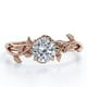 thumbnail image 1 of Anillo de compromiso bohemio JeenMata de moissanita de corte redondo de 1 quilate - Anillo de promesa vintage de moissanita - Chapado en oro rosa, 1 of 6