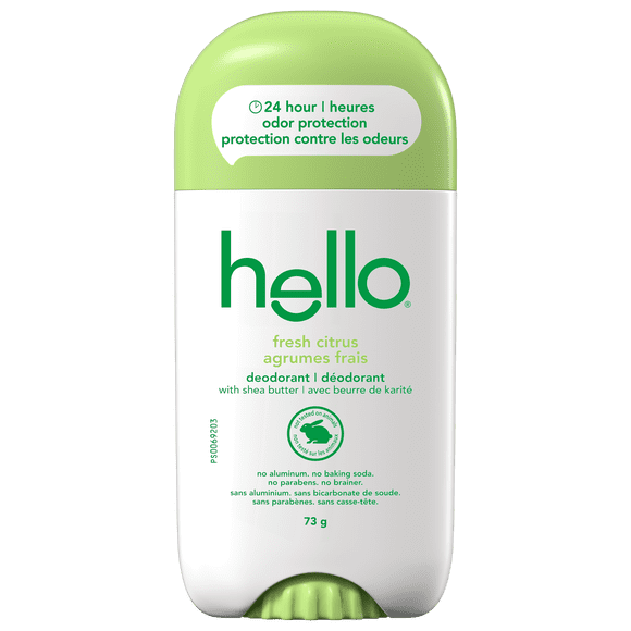 Déodorant sans aluminium hello agrumes frais pour femmes et hommes, bâton de 73 g