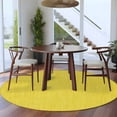 thumbnail image 4 of Yellow 8ft Round Rug, Farmhouse Burlap Solid Yellow Color Modern Linen Texture Non-Skid Rubber Backing Large Area Rugs - Living Room Bedroom Home Office, Indoor Floor Mat Carpets Washable Rug, 4 of 9