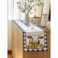 thumbnail image 5 of Table Runner 60 Inches Long for Kitchen Dining, Yak Sunflowers Dresser Scarf Farmhouse, Dining Table Decorations for Wedding/Parties, Yellow Floral Black White Checkered Pastoral 13 x 60 In, 5 of 8