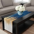 thumbnail image 4 of Blue Gold Table Runner 72 Inches Long, Modern Street Art Splatter Foil Painting Kitchen Coffee Dining Table Decoration for Home Party Birthday Wedding Home Decor 18x72 Inches, 4 of 8