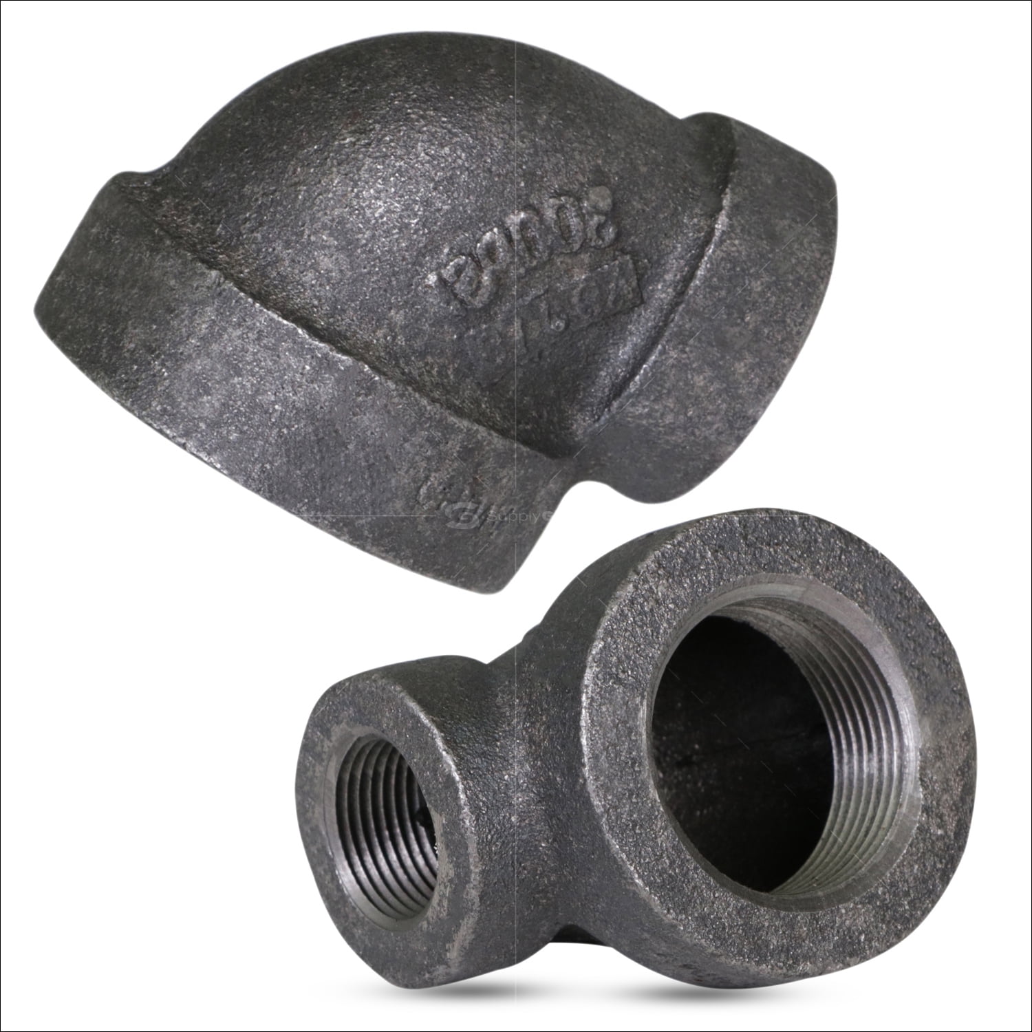 Supply Giant 2-1/2" x 2" 90 Degree Black Pipe Fitting Reducing Street Elbow Cast Iron