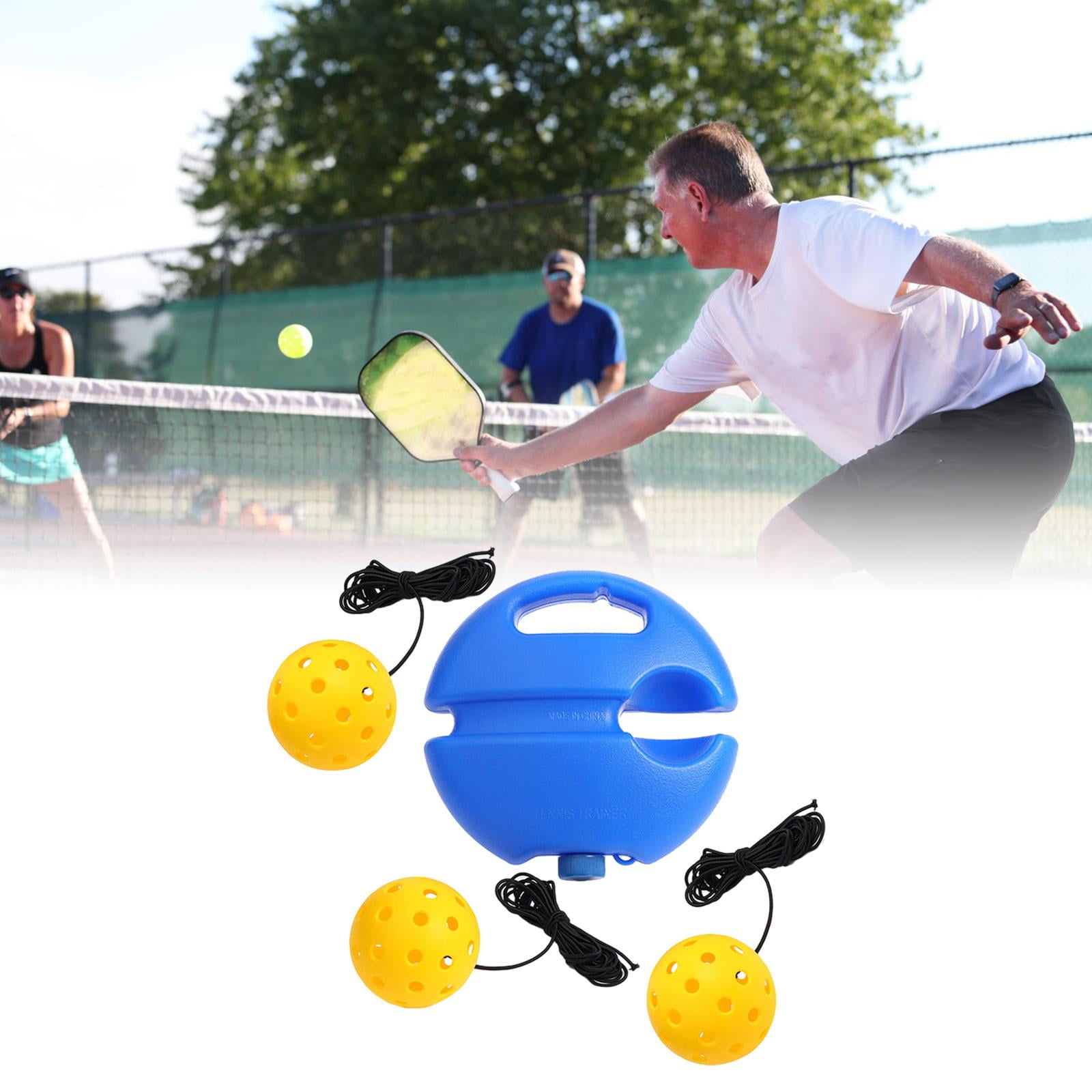 funtasica Pickleball Trainer Improve Speed with Pickleball Ball Portable with Handle Exerciser Pickleball Training Base for Adult Kids with 3 Yellow Balls