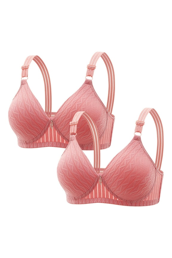Comfortable Seamless Bra Set, Women's Breathable Everyday Underwear, Soft Nylon, All-Season Wear, Sexy and Stylish Lingerie, 2PC Set #Pink,L