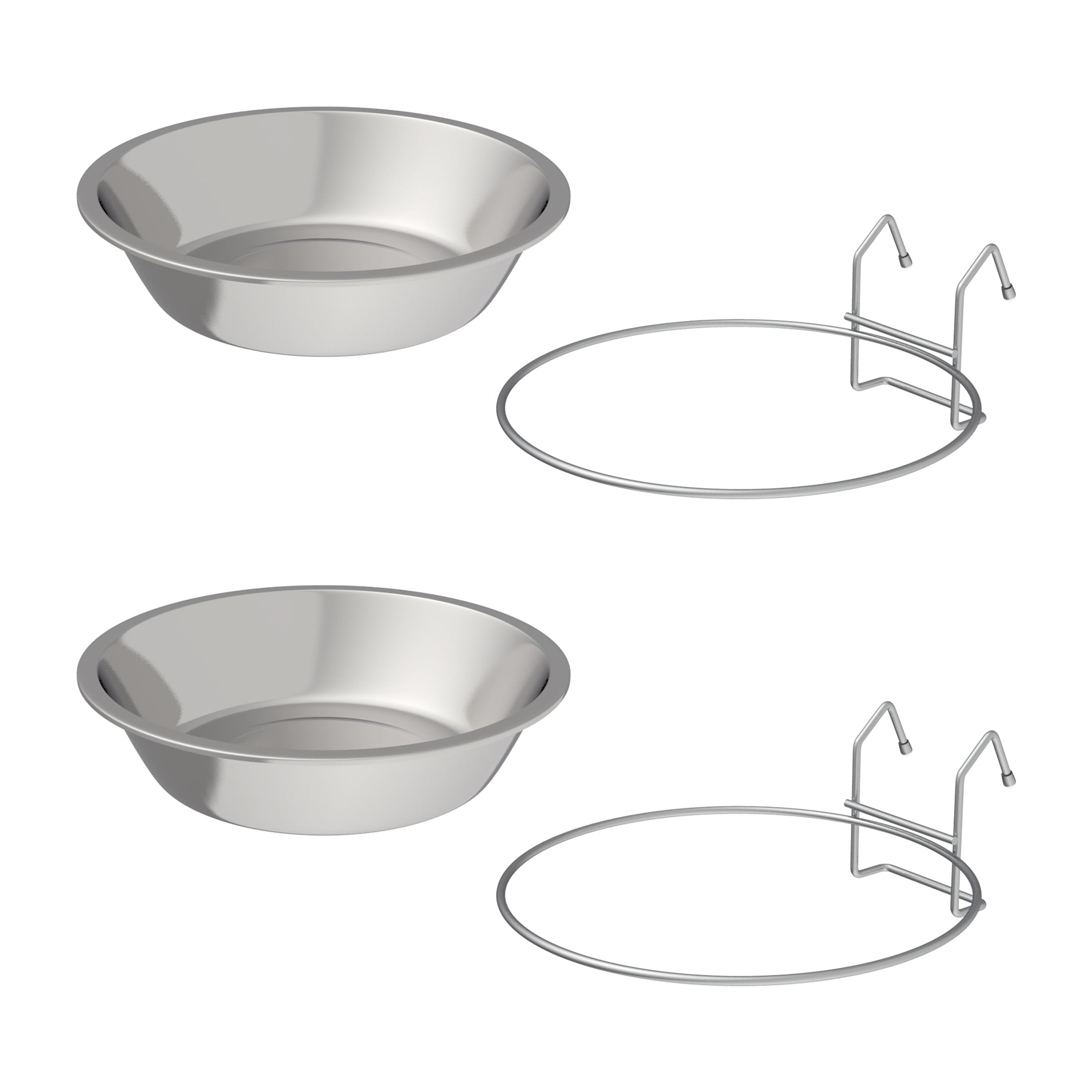 Set Of 2 Stainless-steel Dog Bowls - Cage, Kennel, And Crate Hanging Pet  Bowls For Food And Water - 20oz Each And Dishwasher Safe By Petmaker :  Target
