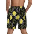 thumbnail image 4 of Goofa Lavender Flowers Printed Men's Swim Trunks Board Shorts Quick Dry Mens Swimming Trunks with Compression Liner,Breathable Fit Hawaii Beach Shorts-Small, 4 of 9