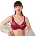 thumbnail image 3 of 3Pcs Women's Sexy Lace Bra See Through Minimizer Bras Plus Size Sheer Underwire, 3 of 7
