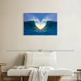 thumbnail image 2 of Elephant Stock Heart Ocean Waves Wall Art - Horizontal Canvas Wall Art - Living Room Wall Decor - Beach Canvas - Blue And Yellow Decor - 30" x 20", 2 of 8