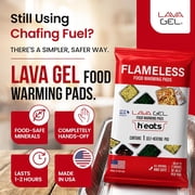 Lava Gel Portable Food Warming Pads, Half Size, Flameless Self-Heating Disposable, Pack of 6
