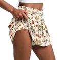 thumbnail image 2 of Domzest Women's Pleated Athletic Skirts High Waisted Tennis Skirt Bohemian Floral Print designs for Golf Running Workout Beige 5XL, 2 of 6