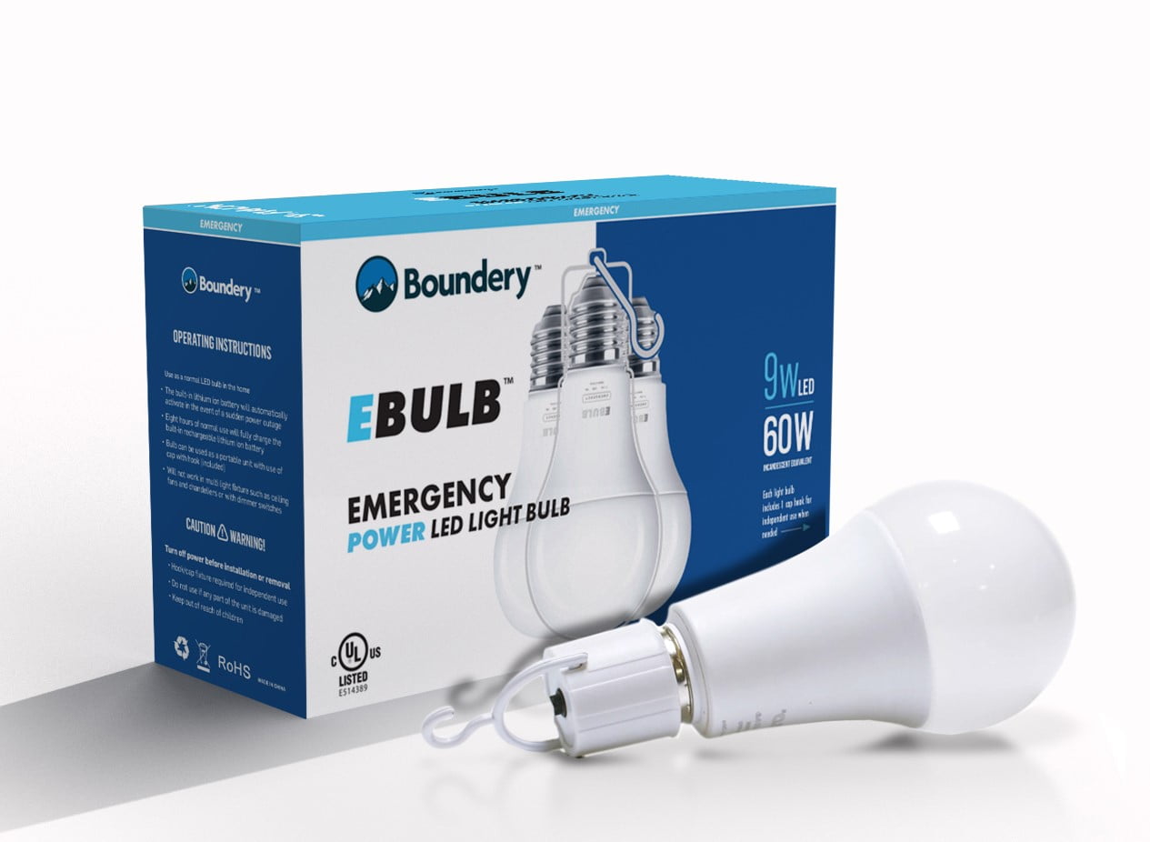 Boundery ebulb ™ Bombilla LED de alimentación de emergencia 