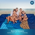 thumbnail image 5 of Sandproof Beach Blanket - Oversized 9'x7' XL Mat for Family | Waterproof, Quick-Dry Ripstop Nylon | Lightweight & Compact for Travel, Picnic, Camping w/ 4 Anchor Stakes & Carry Bag, 5 of 7
