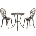 thumbnail image 6 of Indoor and Outdoor Bronze Dinning Set 2 Chairs with 1 Table Bistro Patio Cast Aluminum., 6 of 8