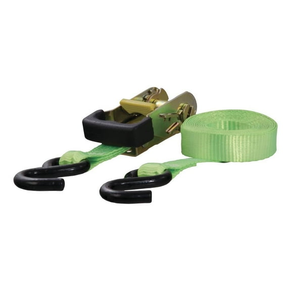 CURT 83027 1-Inch x 16-Foot Lime Green Nylon Ratchet Strap, 3,300 lbs. Break Strength