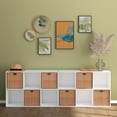 thumbnail image 4 of Wooden 6 Cube Storage Organizer with Closed Back Panel,White Cube Shelf Cubby Storage Organizer with Compartments for Living,Bookshelf, Easy to Install (White, 6 Cube-13in), 4 of 7