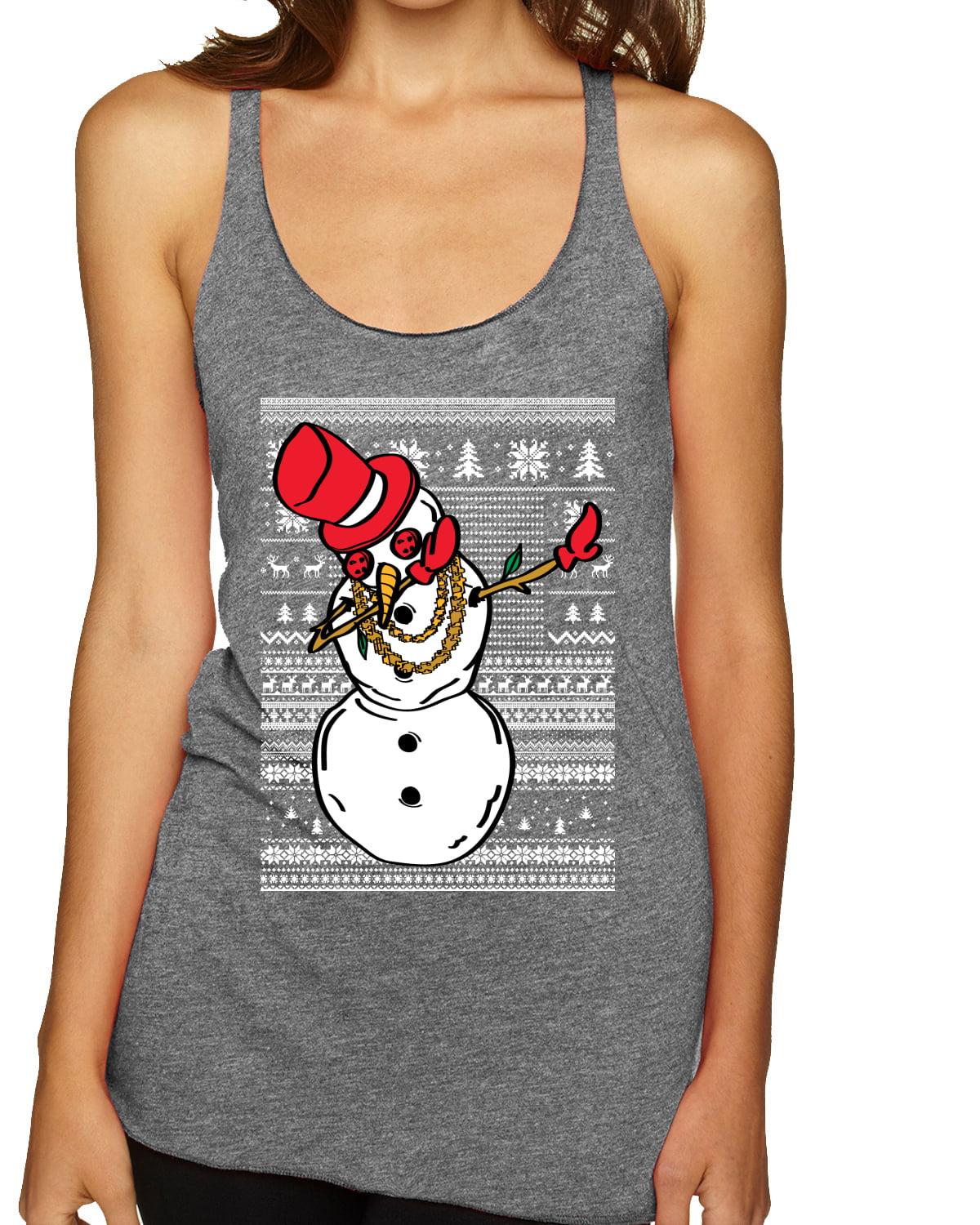 Snowmen Stick Up Tank Top Funny Holiday Christmas Xmas Hair Dryer Sleeveless