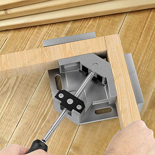 Right Angle Clip Clamp Tool Woodworking Photo Frame Vise Holder with Adjustable Swing Jaw 2 PACK Black Single Handle 90°Aluminum Alloy Corner Clamp Housolution Right Angle Clamp,