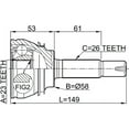 thumbnail image 2 of Febest OUTER CV JOINT 23X58X26 # 0110-054 OEM 43420-42090, 2 of 2