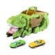 thumbnail image 1 of Juguete para vehículo de transporte de golondrinas, juguete transformador para coche de dinosaurio, vehículo para tragar dinosaurios para niños de 3, Verde con 2 coches, 1 of 8