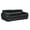 Black, variant on Titan Furnishings 86" Modern Wood and Leather Sofa with Fiber Back in Black
