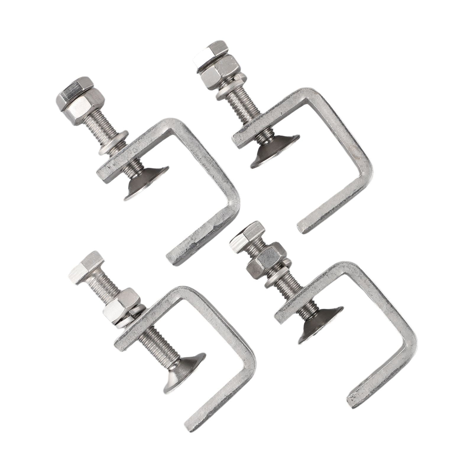4X Stainless Steel C Clamps Clamp For Mounting U Clamps Small Desk Clamp