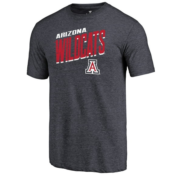 Men's Navy Arizona Wildcats Slant Strike Tri-Blend T-Shirt