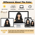 thumbnail image 4 of Creamily 14"Black Wig for Women Short Wavy Curly Bob Wigs with Bangs Natural Black Hair Wigs Heat Resistant Synthetic Wigs, 4 of 9