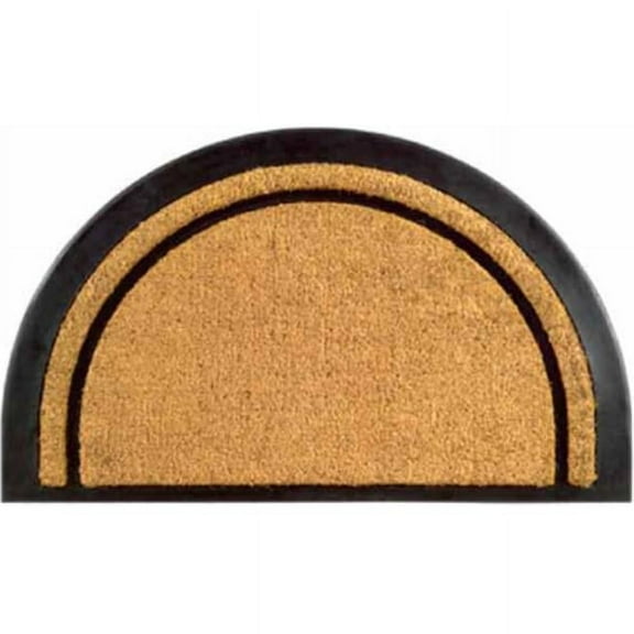 Rubber Back Coir Doormat York Half-round