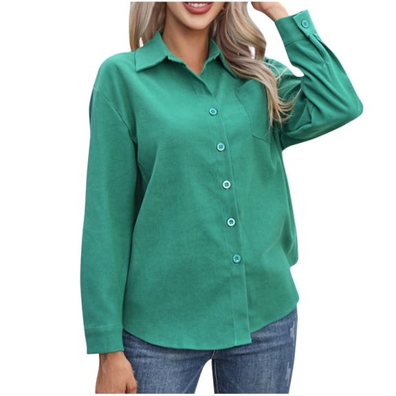 yillto Women Button down Shirts Collared Long Sleeve Causal Business Ladies Solid Color Dressy Shirt