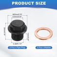 thumbnail image 2 of Uxcell 1/4" BSP Male Outer Hex Head Plug, 4 Pcs Thread Socket Outer Hex Head, 2 of 6